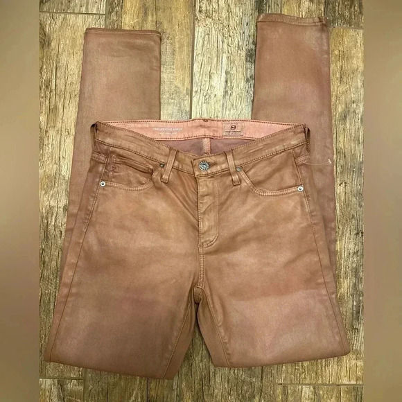 AG Adriano Goldschmied Womens The Legging Ankle Skinny Coated Jeans Size 26R - Picture 1 of 8